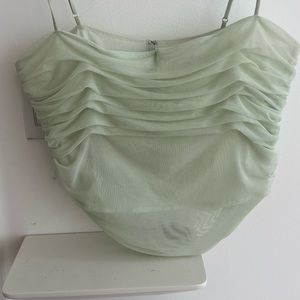 Mesh ruched corset like top